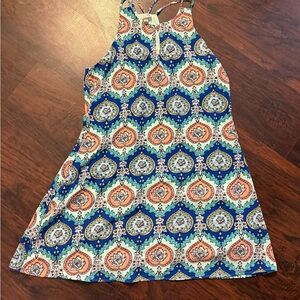 Pink Owl Blue and Orange Kids Dress